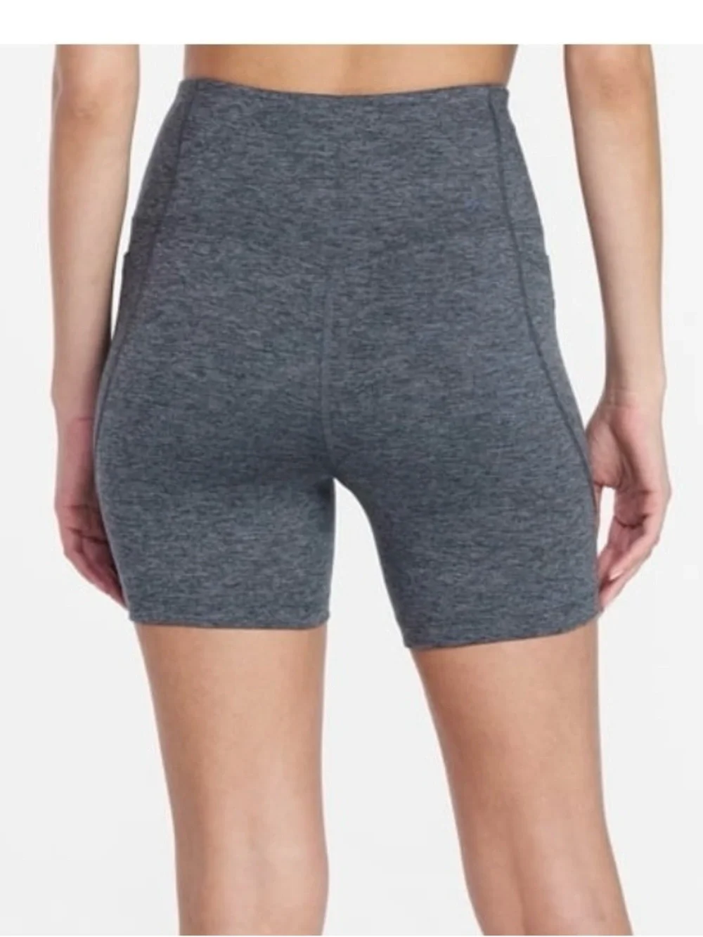 Athletic Works Women’s High-Waist Gym Bike Shorts Size M (8-10) Charcoal Heather